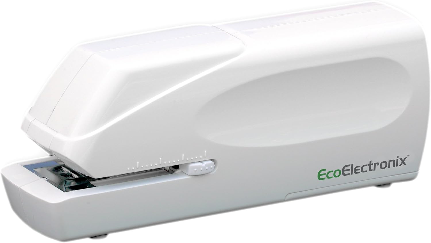 EcoElectronix EX-25 Electric Stapler - Heavy Duty Automatic Stapler w/ 25-30 Sheet Capacity - One Finger Touch w/ Jam-Free Operation - at Home or Professional Office Supplies - (White) : Office Products