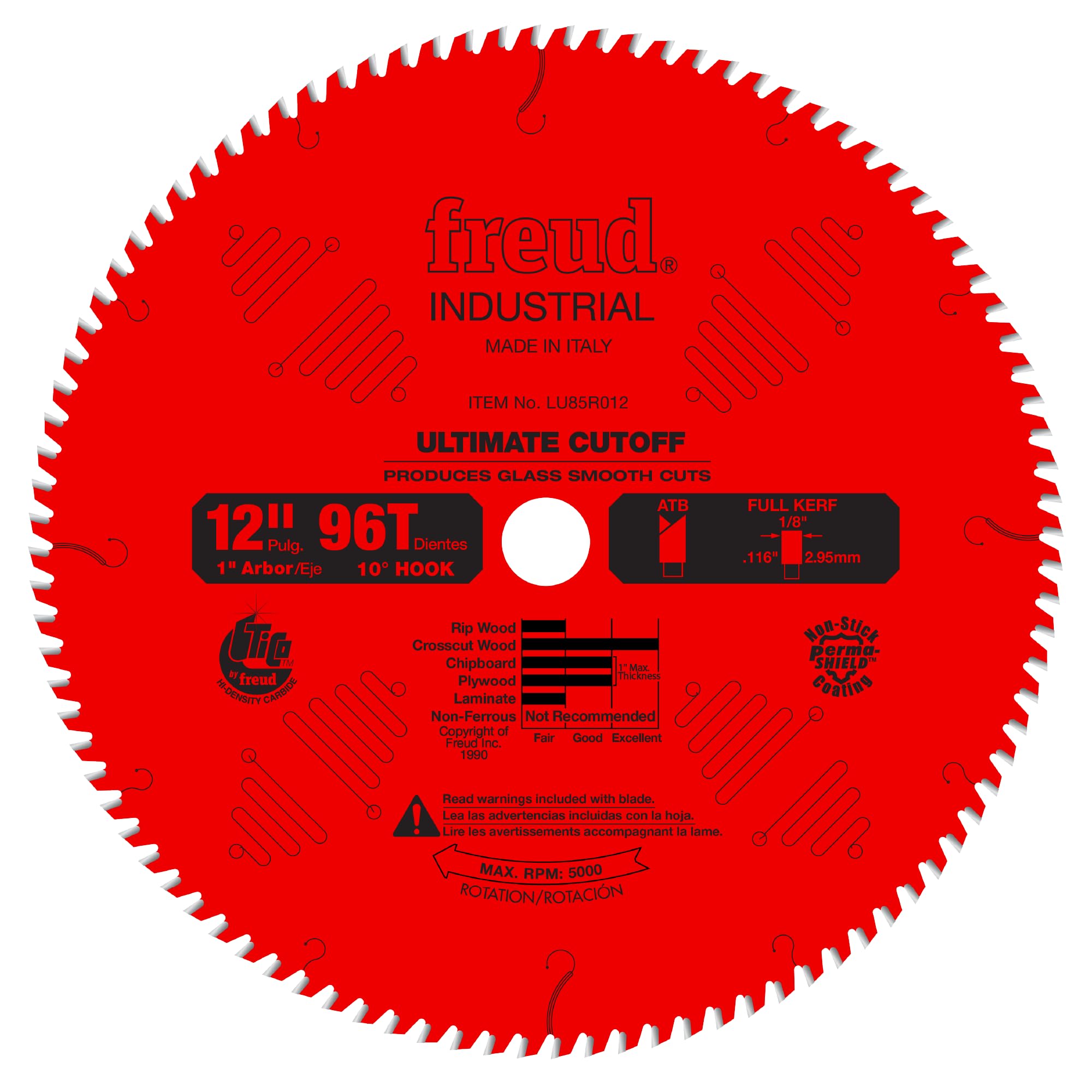 Freud LU85R012: 12" Carbide Tipped Saw Blade for Crosscutting