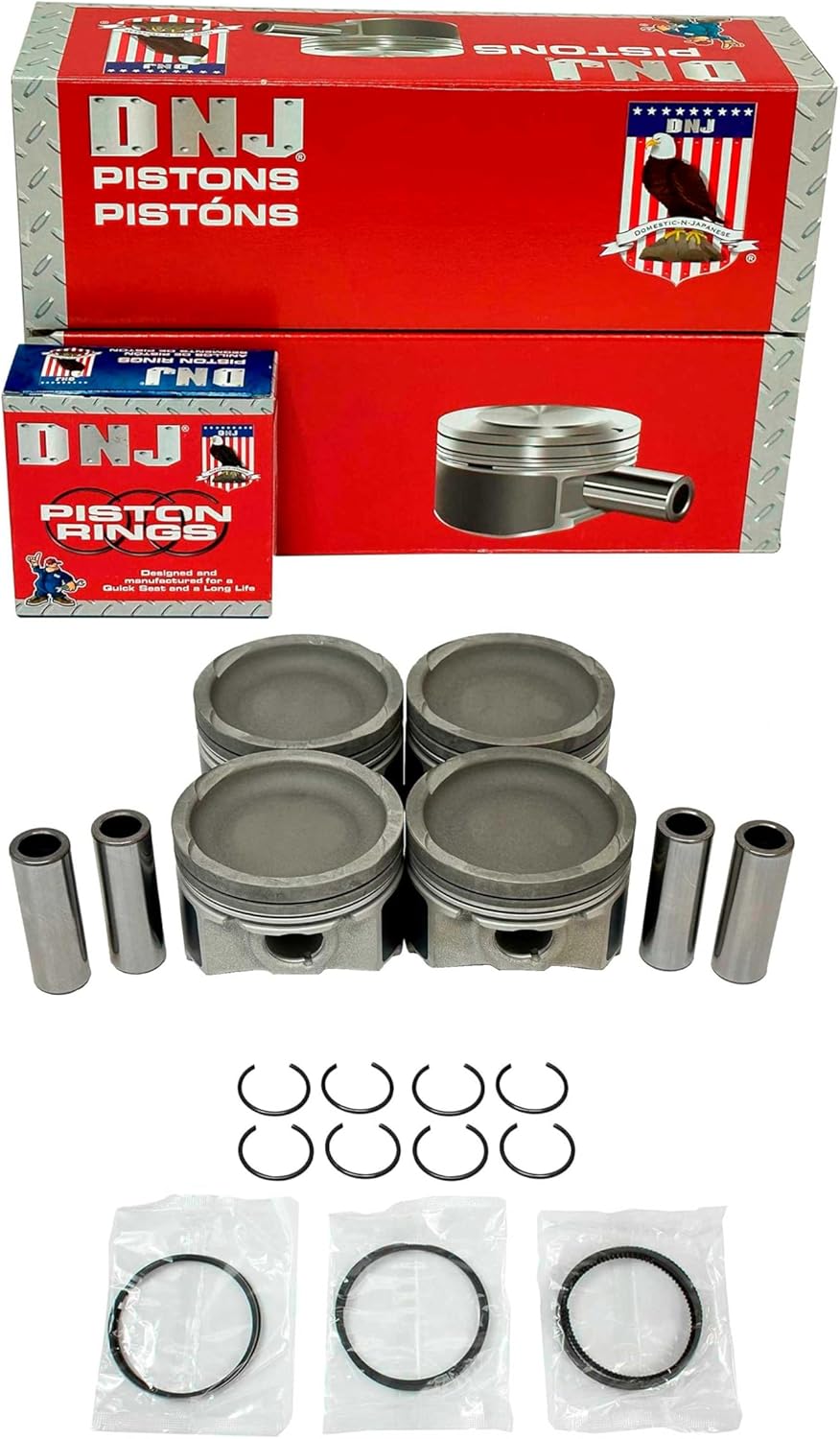 DNJ PRK4363 Piston Ring Set Standard for 2014-2020 Fiat, Jeep 124 Spider, 500, 500L 1.4L L4 16V SOHC 1368cc