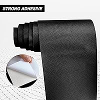 Vista 6 de Parche de reparación de cuero autoadhesivo negro para muebles, 4 x 63 pulgadas, excelente adhesión, parche de reparación de cuero autoadhesivo