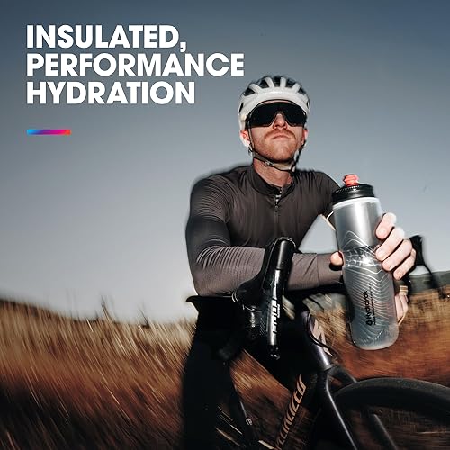 Miniatura 2 de HydraPak Polar Surge - Botella de agua aislada para bicicleta, paquete de 2 (20 o 24 onzas), alto flujo, se adapta a la mayoría de jaulas de