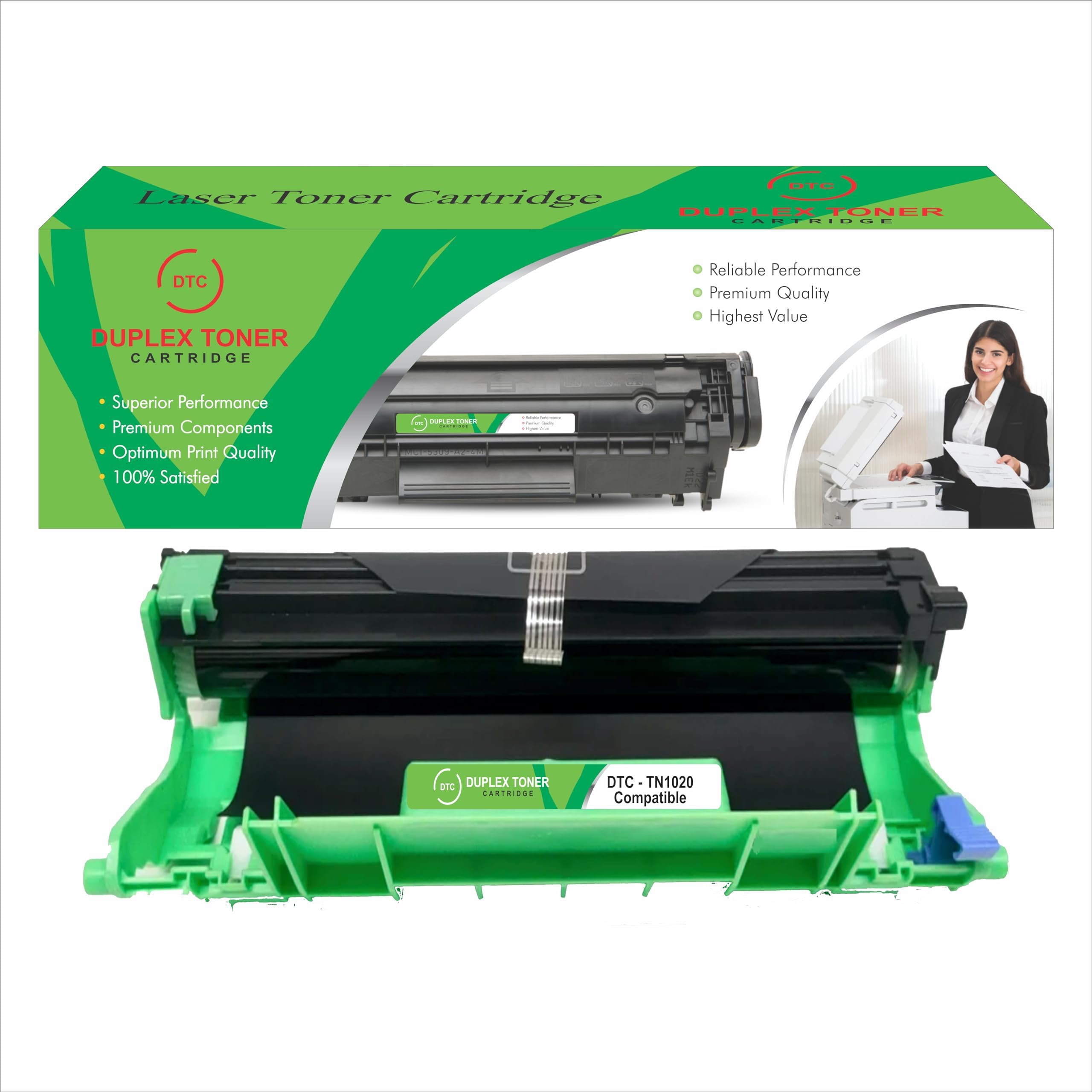 Duplex DTC 1020 Drum Unit Compatible for DR-1020 Brother Printer Toner Cartridge TN-1020 & Printer HL-1111, HL-1201, HL-1211W, DCP-1511, DCP-1514, DCP-1601, DCP-1616NW, MFC-1811, MFC-1814 1020