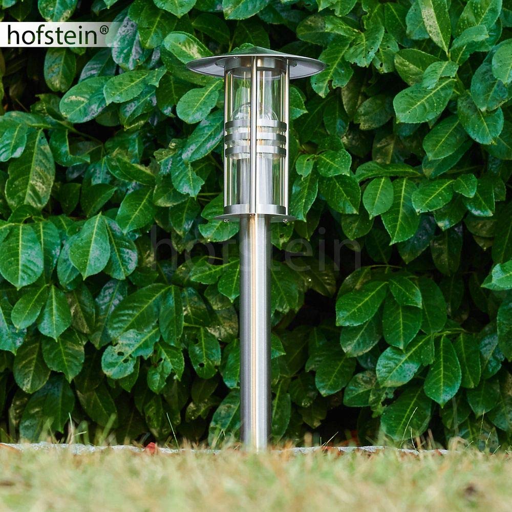 Forli Lampe d'extérieur moderne en acier inoxydable brossé et verre 50 cm Lampe de jardin avec douille E27 IP44 Sans ampoule