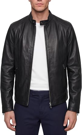 BARONE MASSI Men's Leather Jacket in Real Leather, Men's Leather Jacket and Summer Jacket, for Any Occasion, the Best Men's Leather Jacket, Made in Italy