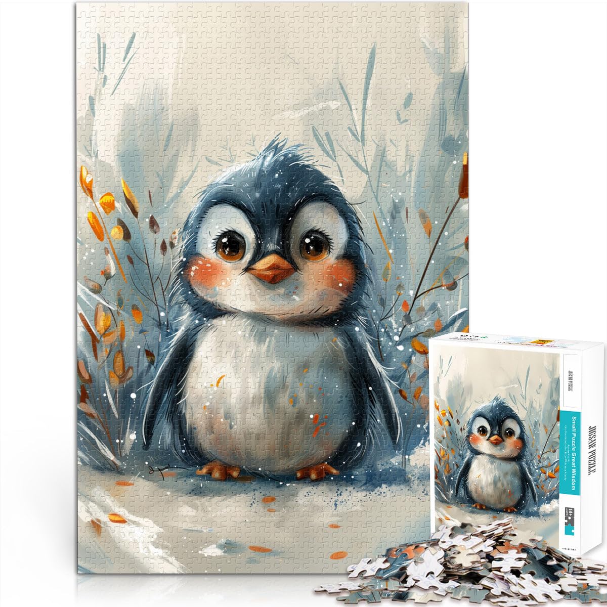 Puzzles pour Adultes 2000 pièces Mignon bébé Pingouin Jeu éducatif Anti-Stress pour Anniversaire, Noël 27,56 po x 39,37 po pour Les 14 Ans