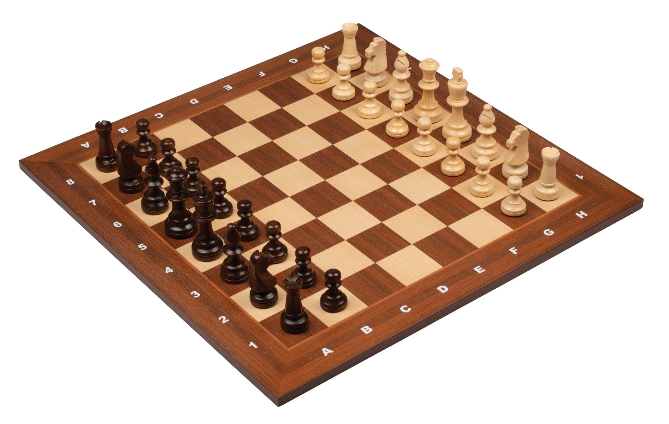 Philos 2503 - Schach, Schachspiel, Turnierschachset mit Schachbrett und Schachfiguren in Figurenbox, Feld 50mm, Königshöhe 90mm, Holz