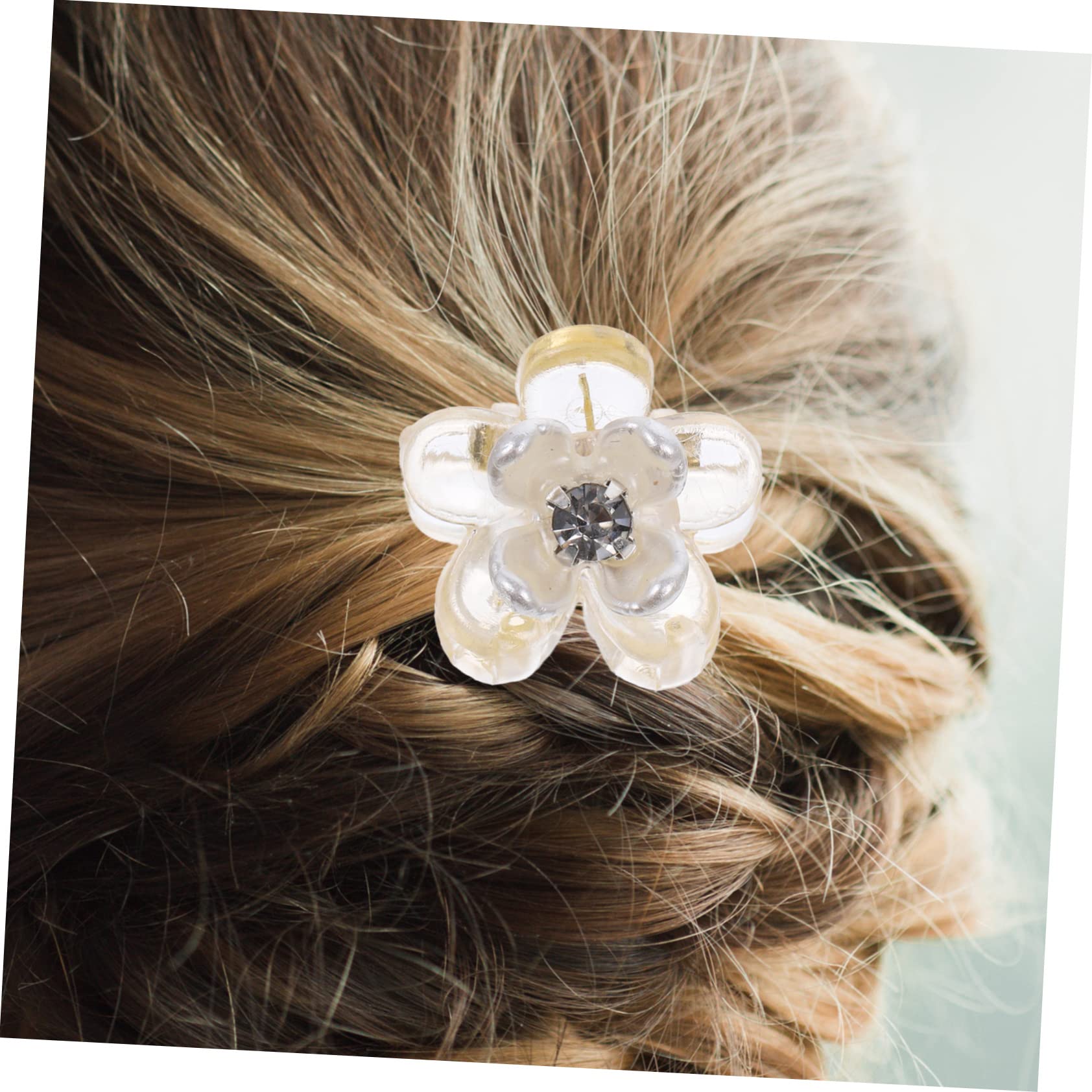 FRCOLOR 50 Pcs Empuñadura pequeña mini garra de pelo mini pinzas para el pelo hair clips horquillas moño pasadores de diamantes de imitación accesorios pelo niña clips de garra