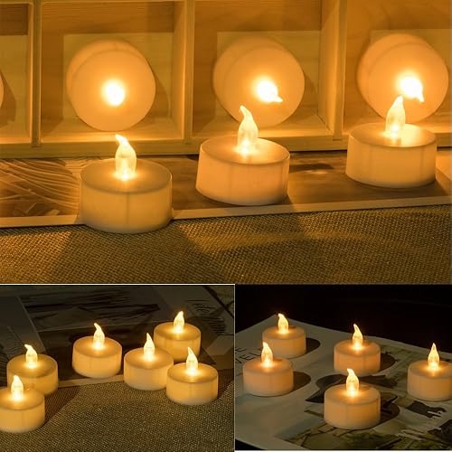 Miniatura 7 de Velas LED realistas sin llama, brillantes, brillantes, parpadeantes, velas falsas que funcionan con pilas, velas de té sin perfume, paquete de 24