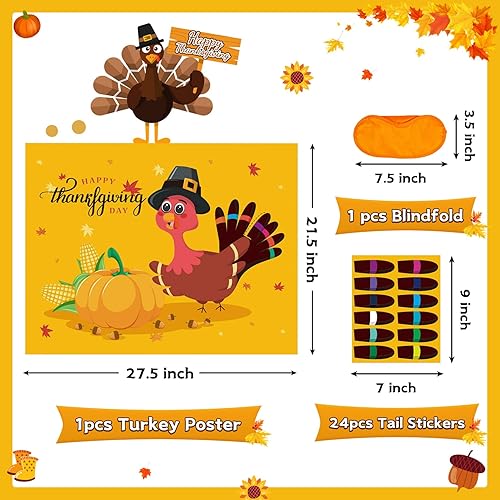 Miniatura 3 de Funnlot Juegos de Acción de Gracias, 4 en 1, juegos de fiesta de Acción de Gracias para niños, calcomanías de Acción de Gracias, juegos y