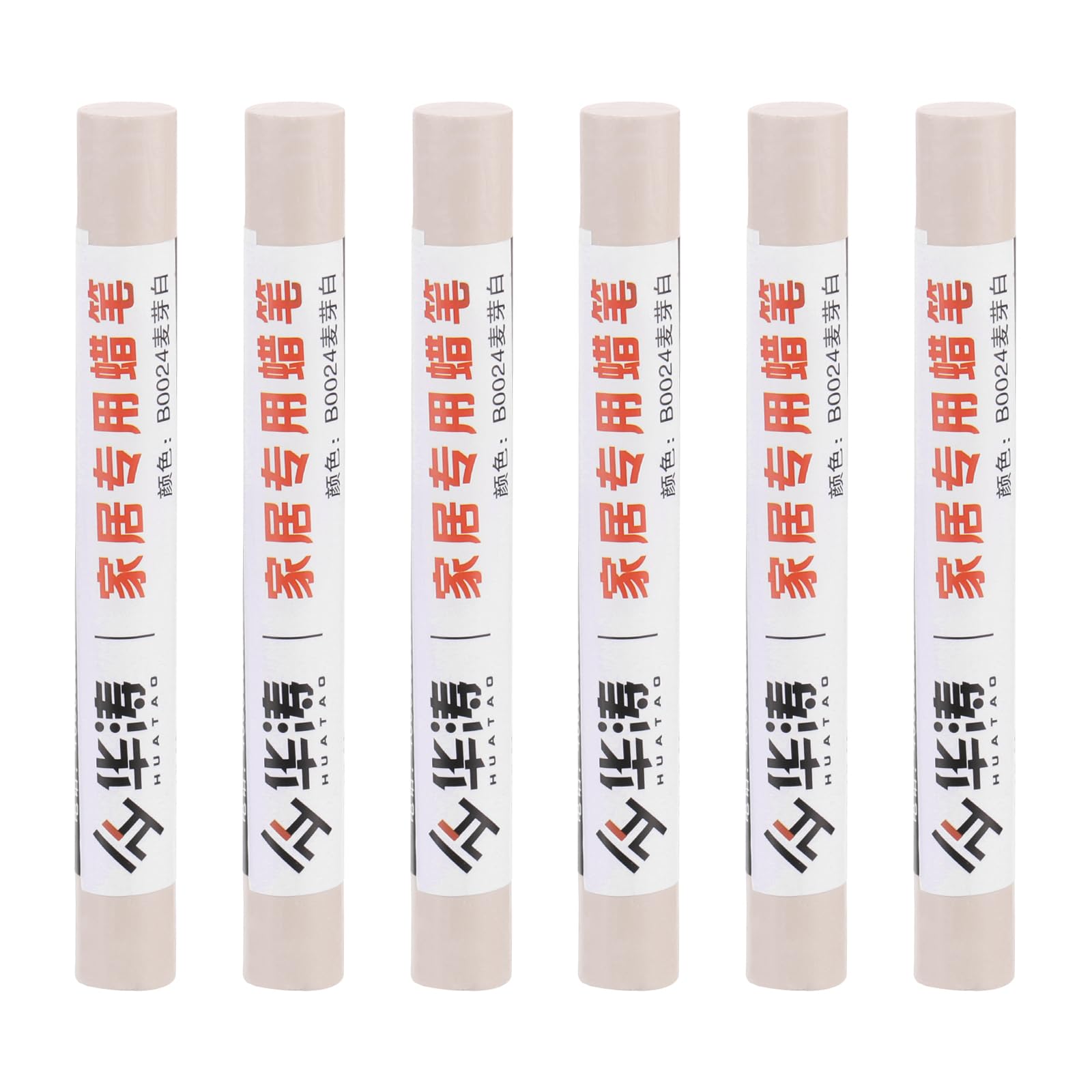 PATIKIL Furniture Repair Crayons, 6 Pcs Wax Wood Filler Sticks Wood Wax Crayons for Scratches Wood Floor, Holes, Tables, Beige
