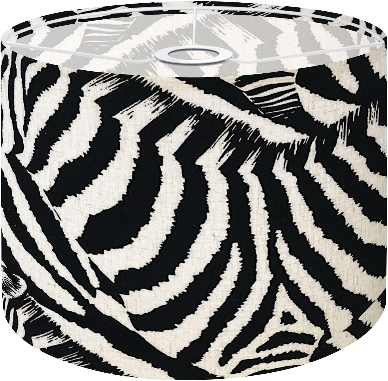 Seamless pattern zebra fur print Exotic wild animalistic texture Drum Lamp, Lamp Shades - 11" x 11" x 8.9" Vintage Replacement Fabric Lampshades for Table Lamps, Floor Lamps Easy Assembly
