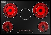 Vista 1 de Empava 36 Inch Electric Ceramic Cooktop, 5 Radiant Burners with Dual-Ring Rear Zones & 100W Warmer, Touch Slider Controls, Stop & Go, Child Lock