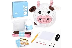 Cow Crochet Kit for Beginners, Our Favorite Crochet Stitches Set with Step-by-Step Video Tutorials
