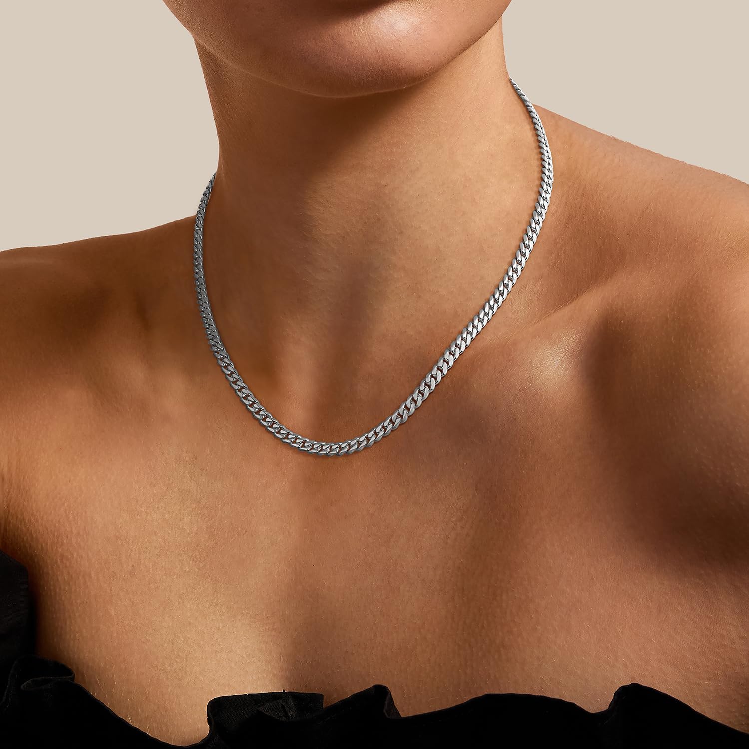 Jewlpire 18K Gold Plated 925 Sterling Silver Rope/Cuban/Paperclip/Herringbone Chain Necklaces for Women, Hypoallergenic Women's Chain Necklaces 16+3 Inch - Image 2