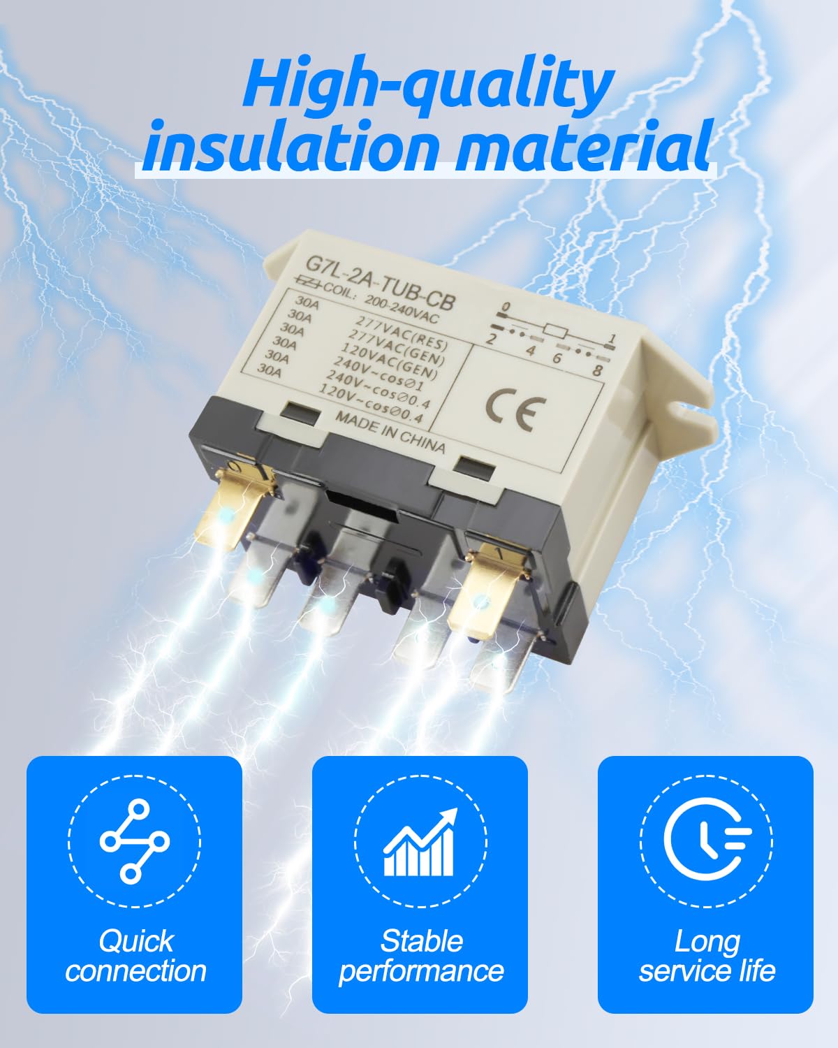 G7L-2A-TUB-CB Power Relay 6 Pins 30A DPST Normally Open Contacts