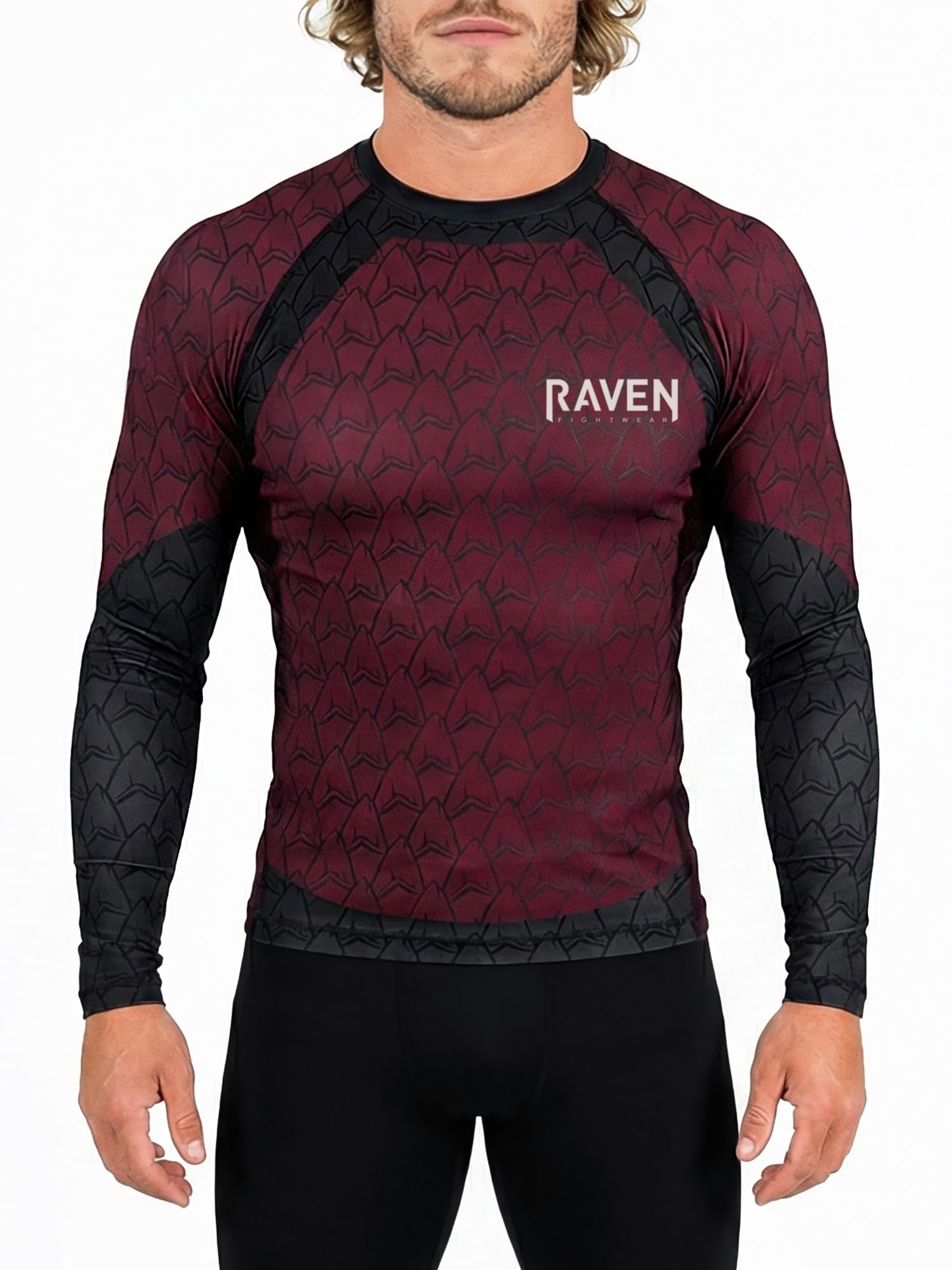 Raven Fightwear Herren Shark Attack MMA BJJ Langarm Rashguard