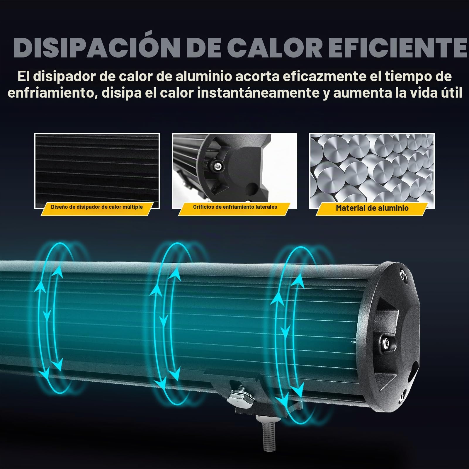 RIGIDON estroboscópica barra de luz led 20 pulgadas 52cm 288W ámbar blanco | luz intermitente emergencia, advertencia de seguridad, faros antiniebla, para off road camión coche ATV SUV 4x4 tractor barco