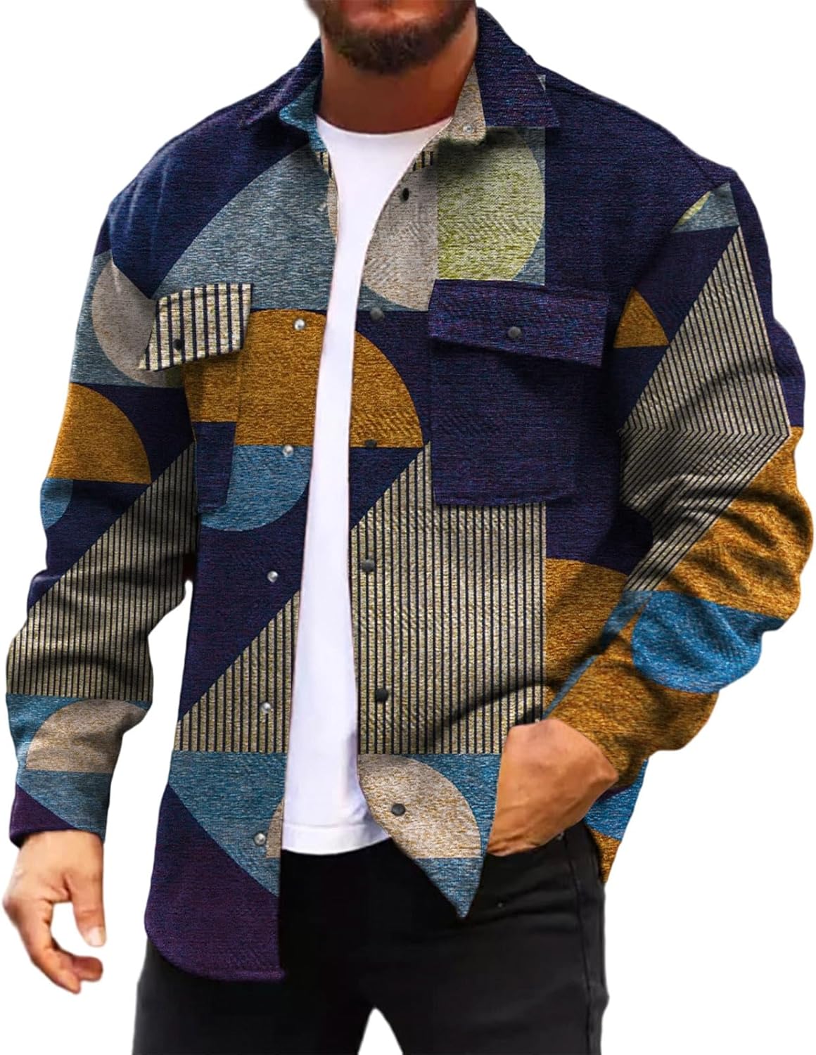Jas Heren Gevoerd Geruite met Meerdere Zakken Vintage Winterjas Plaid