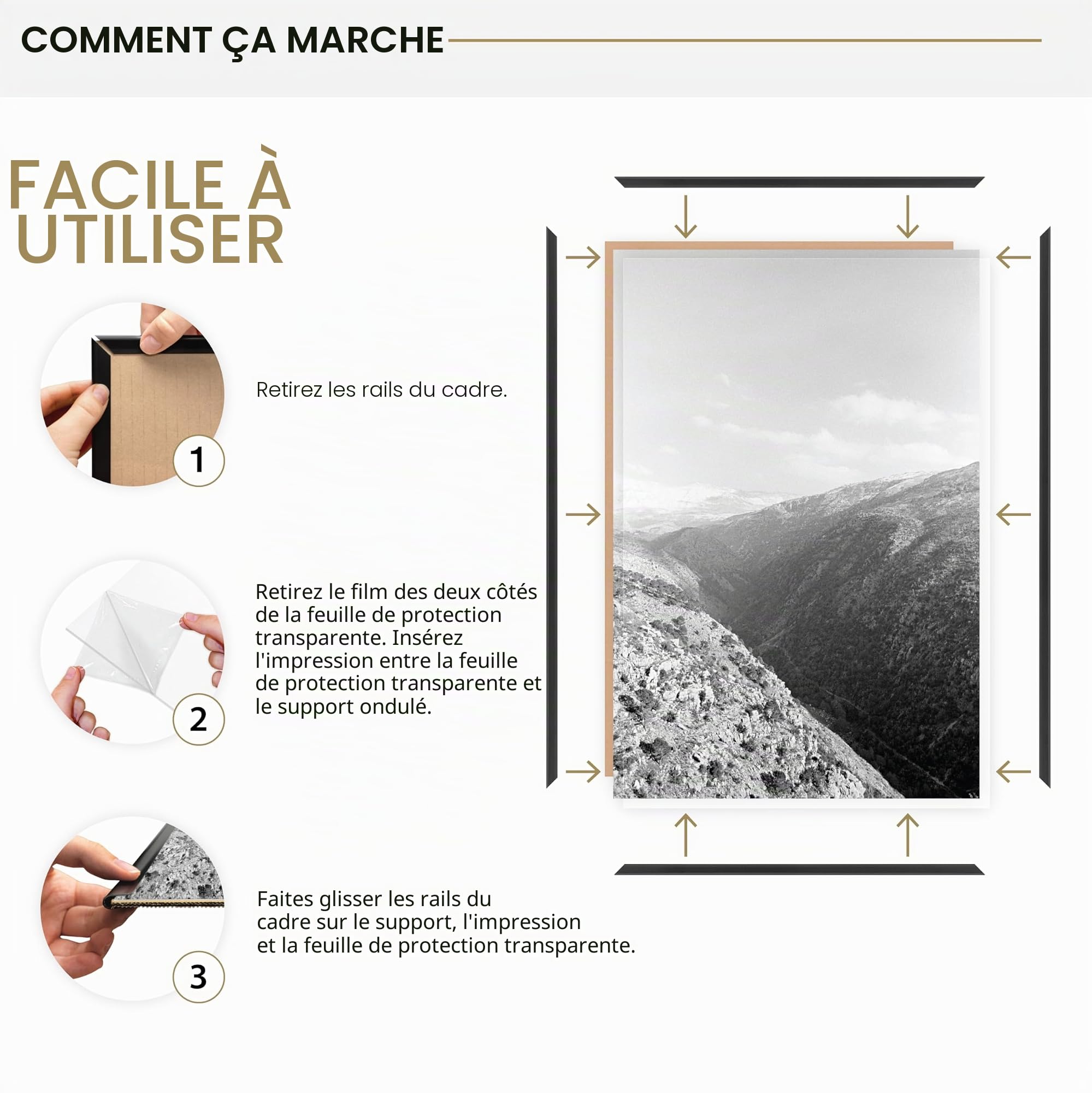 MCS Cadre Poster Original 56,8 x 71,1 cm, Cadre Noir Léger, Fixation Murale Verticale et Horizontale, Grand Cadre Photo pour Photos, Posters et Œuvres d'art (Lot de 2)