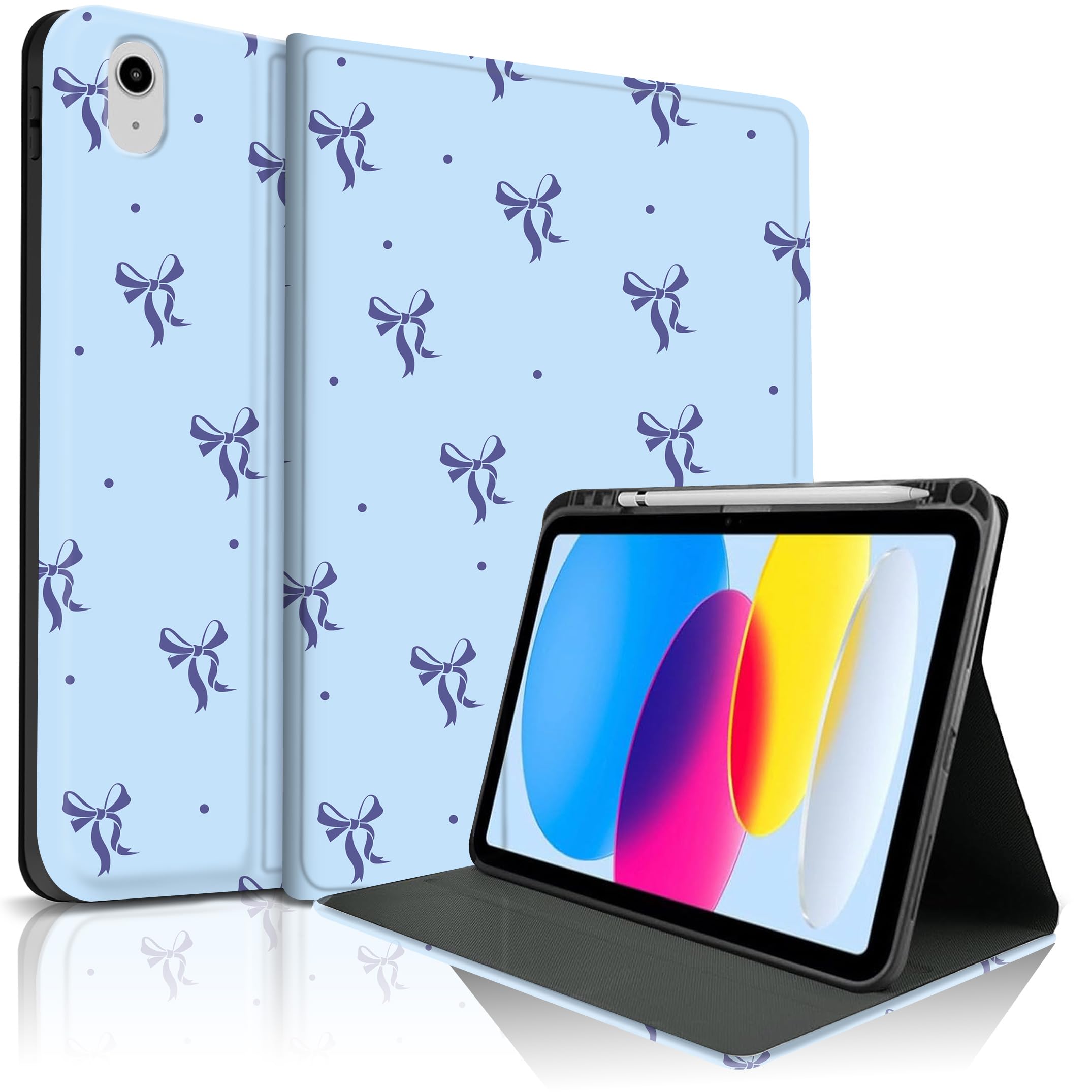 Coque iPad 11 antichoc avec porte-crayon antidérapant bleu chic - 8