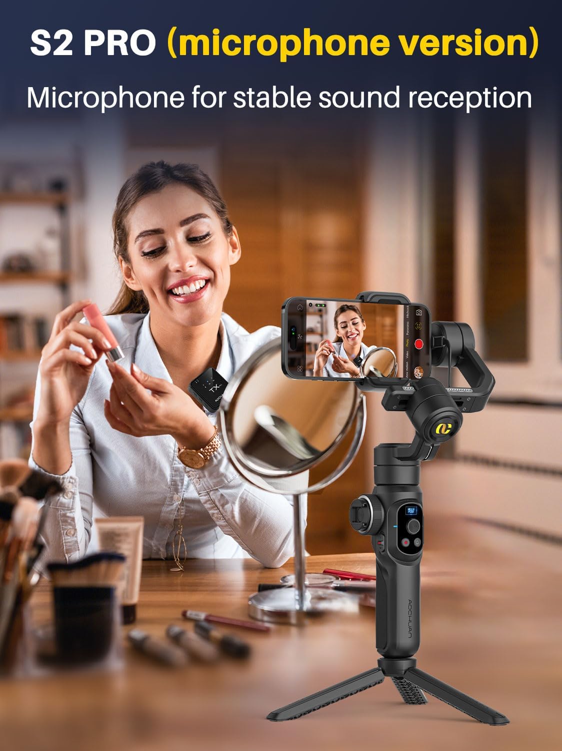 S2 Mic Smartphone Gimbal Stabilizer w/Wireless Martinique Ubuy