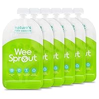 Vista 1 de WeeSprout Bolsas de comida reutilizables con doble cremallera (verde, 7 onzas líquidas)