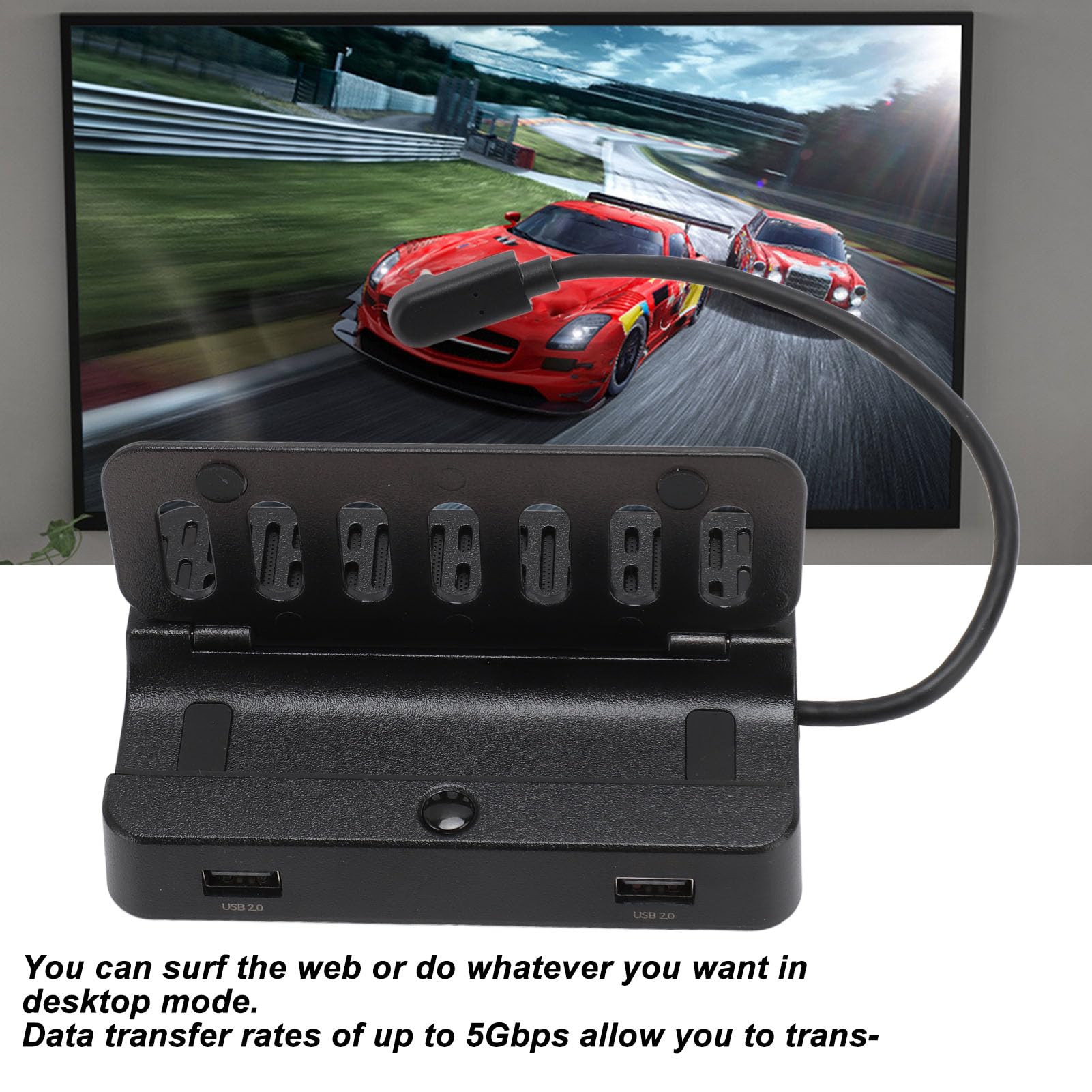 Stacja Dokująca Premium 6 W 1 do Platformy Steam OLED ROG Ally Legion Go z Wyjściem 4K i Zasilaniem 100 W dla Graczy, Czarna