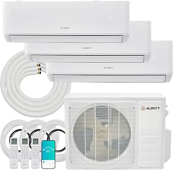Albott 3 Zone Mini Split AC/Heating System, 22 SEER2, 9K+9K+12K BTU