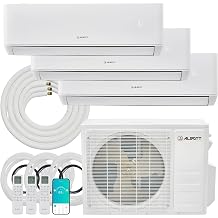 Albott 3 Zone Mini Split AC/Heating System, 9K+9K+12K BTU, 22 SEER2 | Ductless Inverter Heat Pump with 28,000 BTU Outdoor Unit, WiFi Control, Pre-Charged Condenser & 16.4 Ft. Line Sets, 208-230V