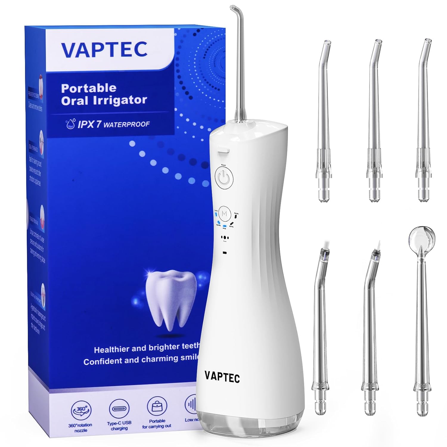 Power Water Flossers for Teeth Cleaning and Flossing Water Dental Flosser Teeth Pick - Cordless Portable 6 Modes