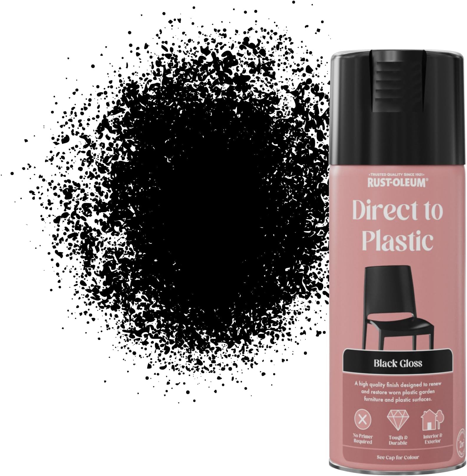 400ml Direct to Plastic Spray Paint Aerosol - Black