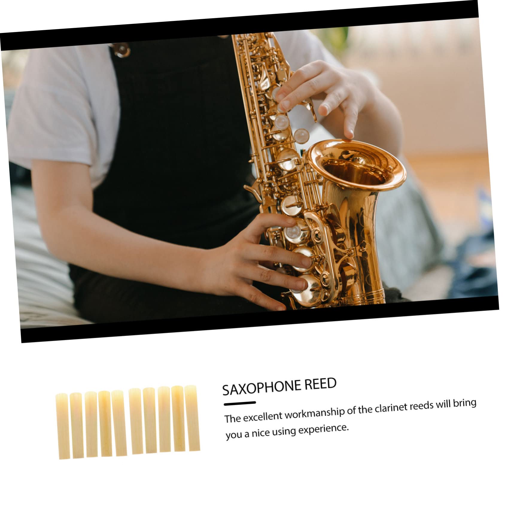 TOYANDONA 40piezas Lengüetas Para Clarinete y Saxofón Caña De Dureza Sonido Rico y Clara Resonancia Accesorios Prácticos Para Músicos