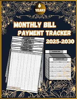 Monthly Bill Payment Tracker 6-Years 2025-2030: Comprehensive Financial Planner for Bill Payments, Debt Payoff, and Expense Tracking For 72 Months | 8.5" x 11" Large Format