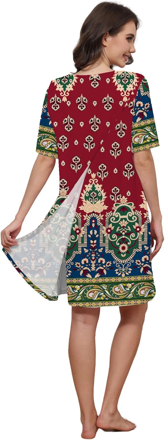 Hospital Gowns for Women Open Back Tear Away Snap Post shoulder Dress Short Sleeve Soft Adaptive Clothing with Pockets - Image 9