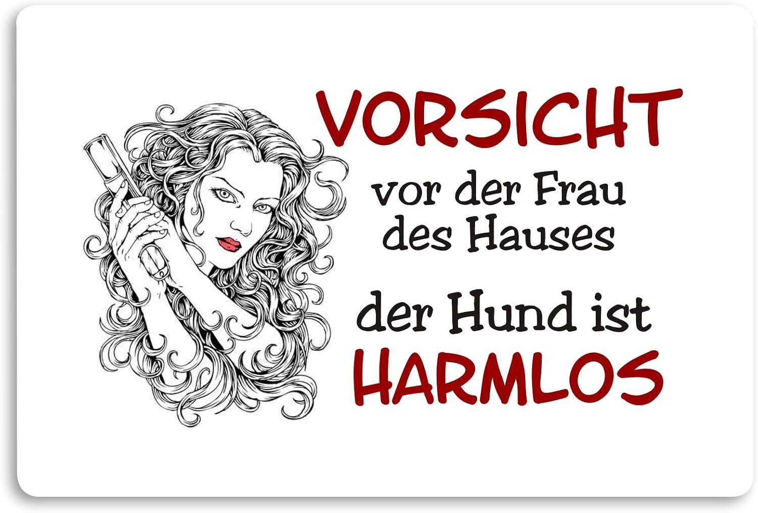Vorsicht Vor Der Frau Des Hauses Der Hund Ist Harmlos