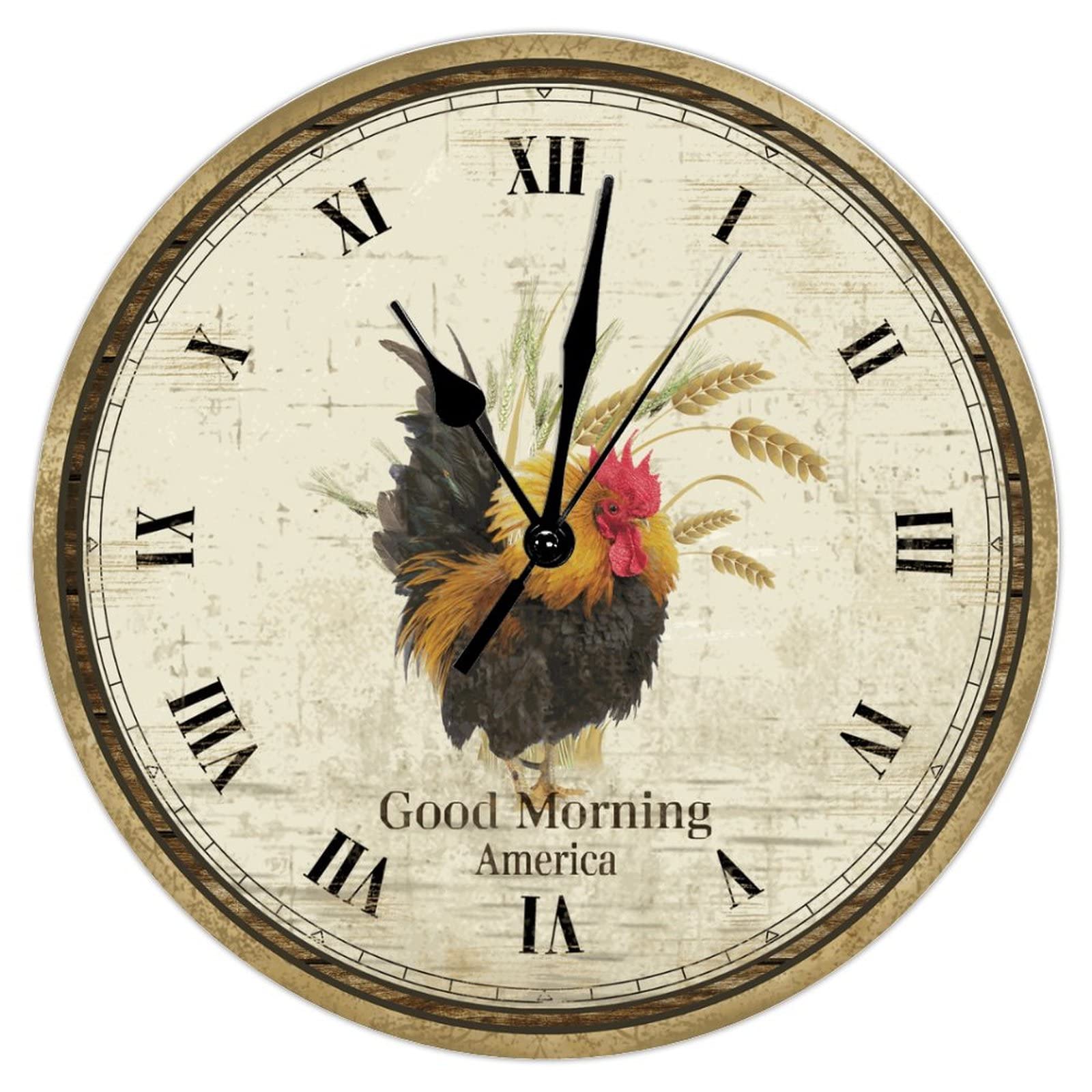 Horloge murale poule en bois pour une cuisine ambiance campagne