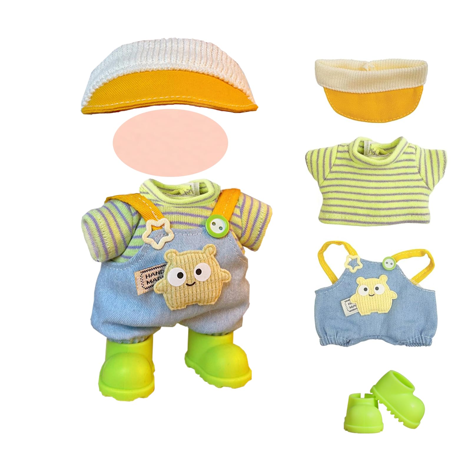 Set Vestiti Per Bambole 17 Cm - 3 Pezzi: Tuta Con Coniglietto, Fascia Per Capelli Pelo, Sciarpa - Stile Kawaii Sugar - Abiti Per Giochi E Regali