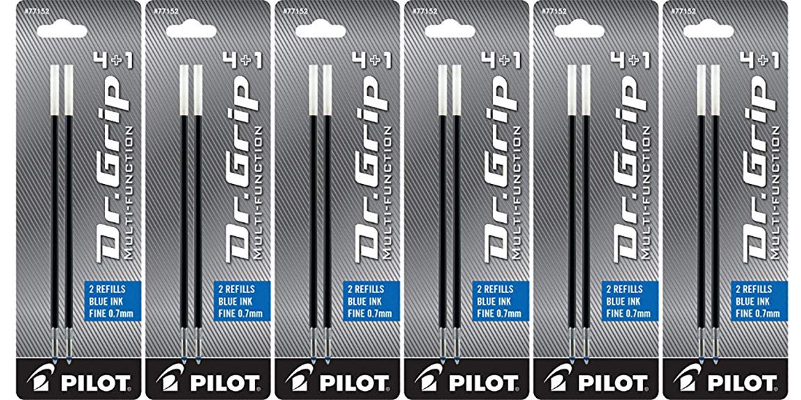 Pilot Dr. Grip 4+1 MultiFunction Pen Refills, Fine Point, 0.7mm, Blue