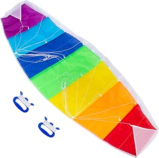 Rainbow Stunt Kite, 1.4m Kites for Adults, Dual Line Power Kite for Children and Adults, Dual Line Sport Kite, Rainbow Color Dual Line Stunt Power Outdoor Sport Kite Surfing Seaside Beach Toy