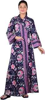 bellamy Women's Cotton Printed House Coat Nighty | Regular Fit | Front Open with Pocket | Comfortable Home Wear for Daily ... Price In India