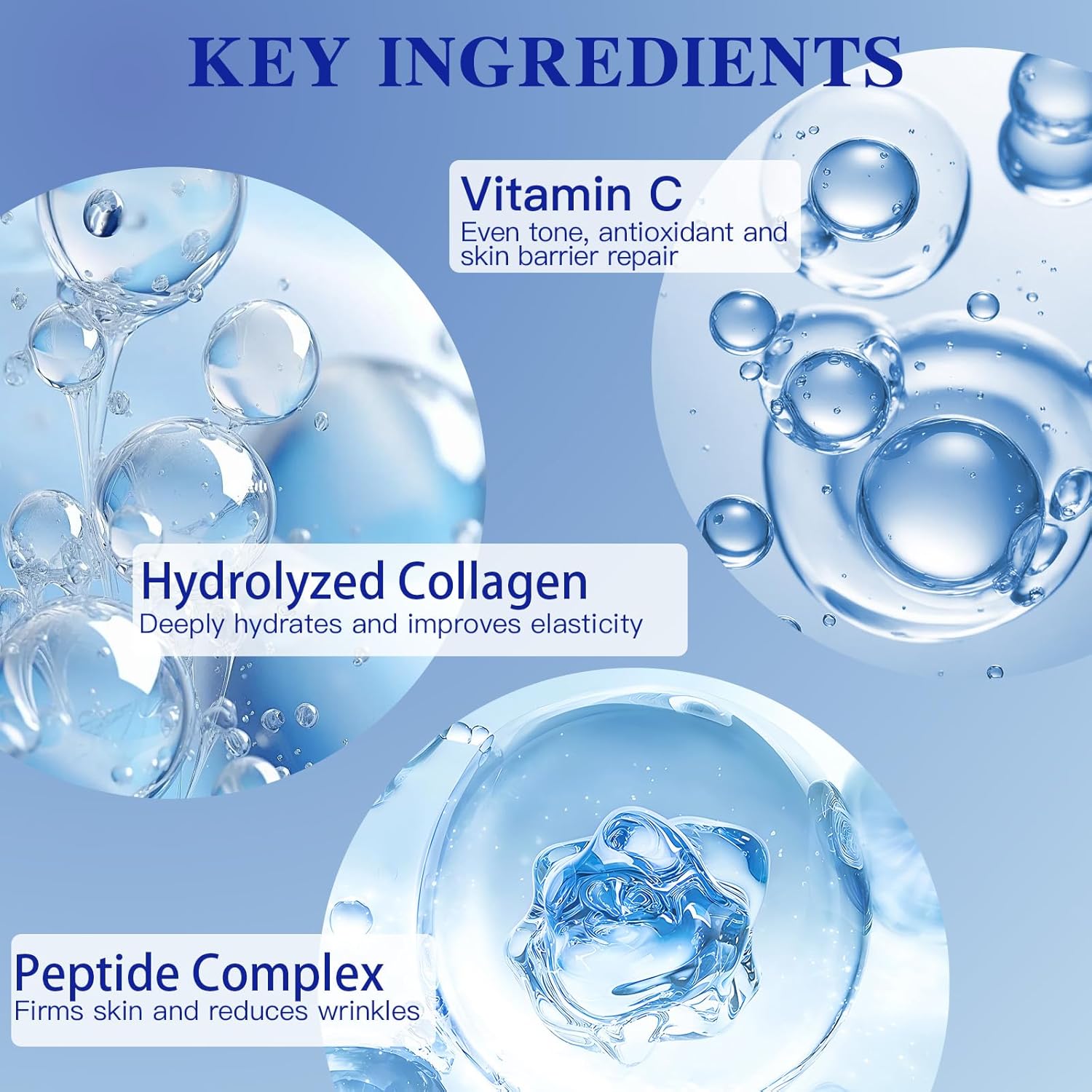 Deep Hydrolyzed Collagen Face Mask, 4 Pack - Age-Defying Sheet Mask with Peptides & Hyaluronic Acid, Restores Skin Elasticity & Firmness for Women - Image 4