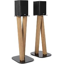 EXIMUS One Pair Fixed Height Universal Speaker Floor Stands - Oak - 600 Series
