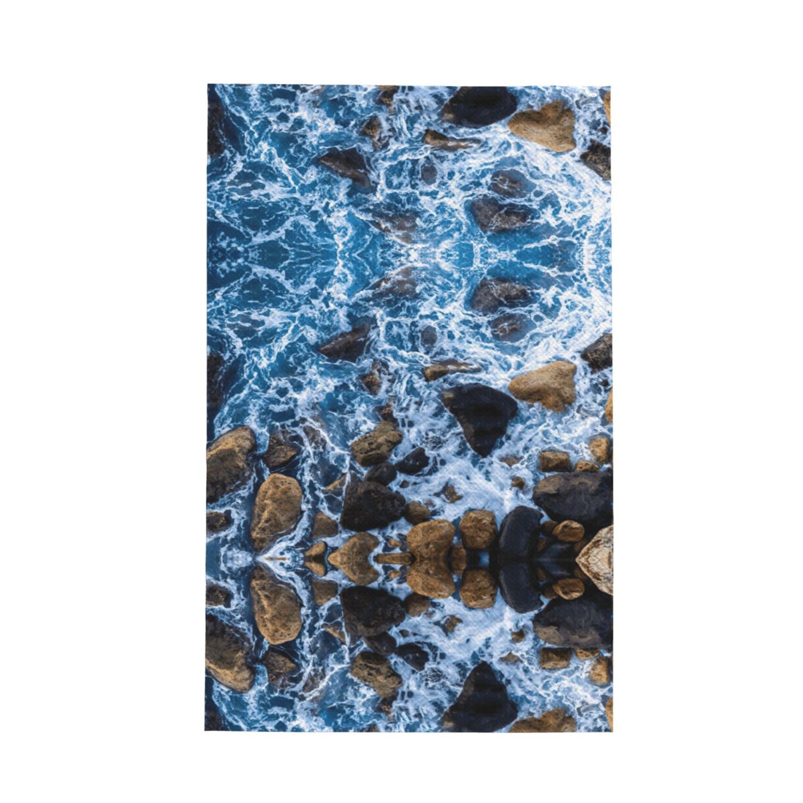 Xxahnbm Black Sea Stones Print Waffle Kitchen Towel,Absorbent Hand Towel