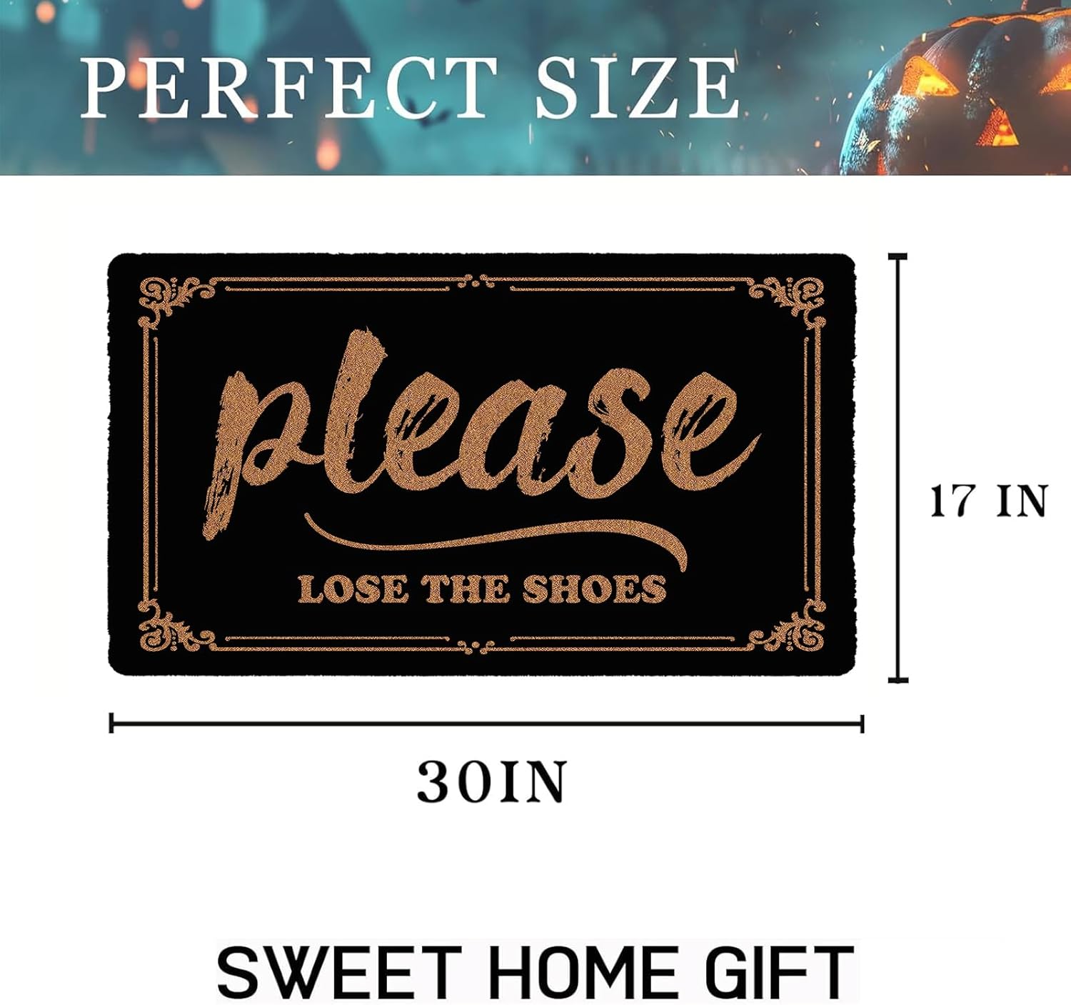 Please Lose The Shoes Doormat 30x17 Inch Funny Welcome Door Mat Front Door Mat Indoor Outdoor Entrance with Non-Slip PVC Backing Waterproof Black Home Decor Holiday