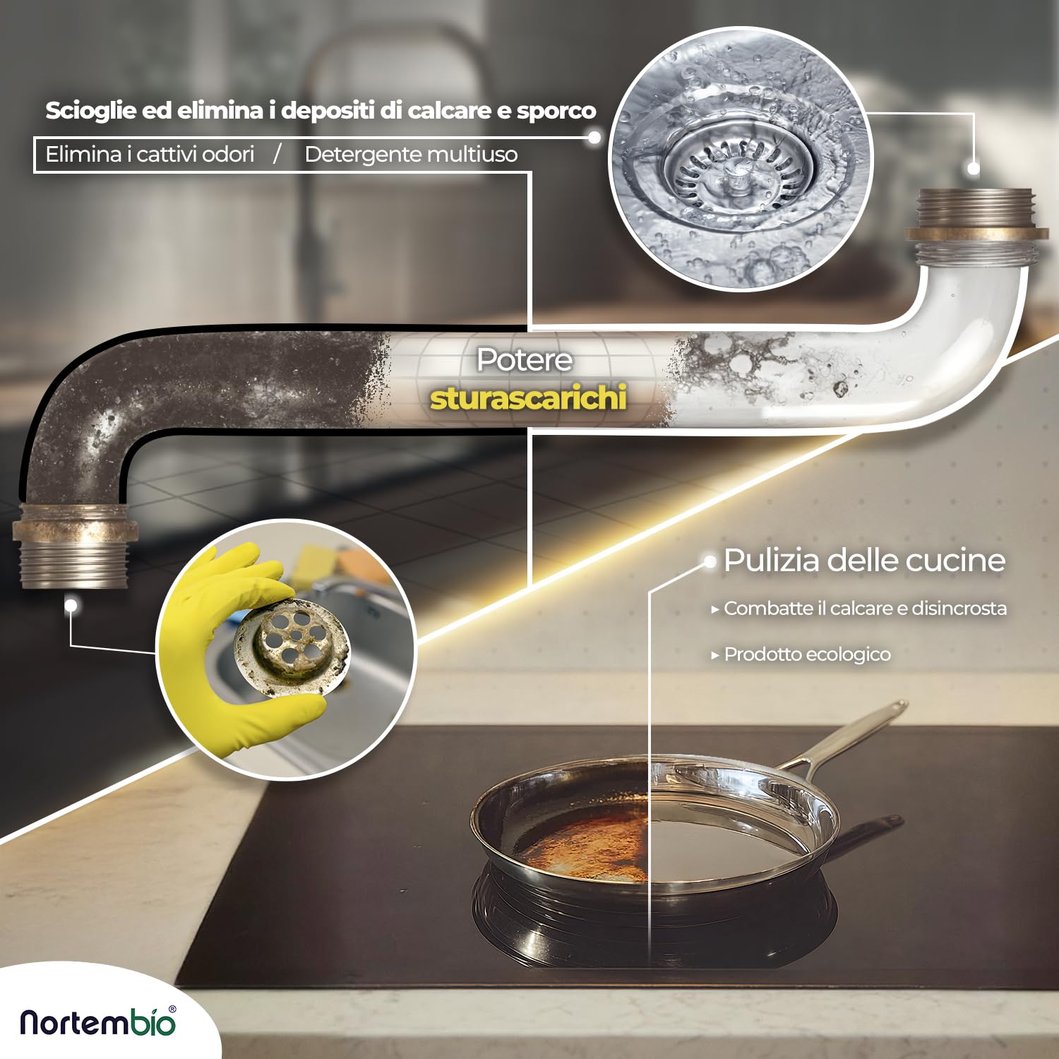 Nortembio Acido Citrico Acido Citrico Anidro Concentrato 100 % Puro Certificato – Pulizia Domestica Multiuso – Senza OGM + eBook Incluso (1 kg)