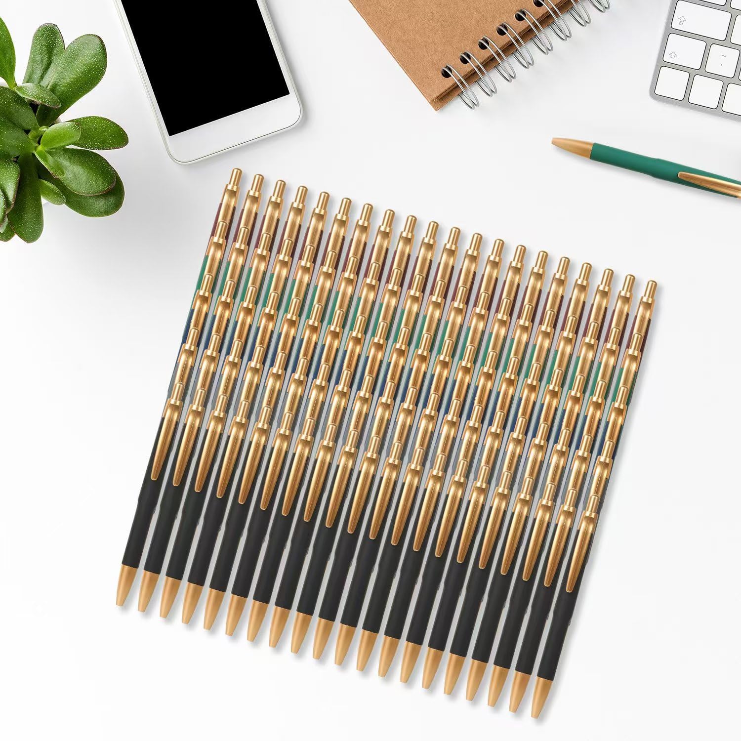 Aozora Pens Bulk Retractable Pens Ballpoint Smooth Writing Pen Click Bulk No Bleed Medium Point 1.0 mm Box of Pen (200Pack)