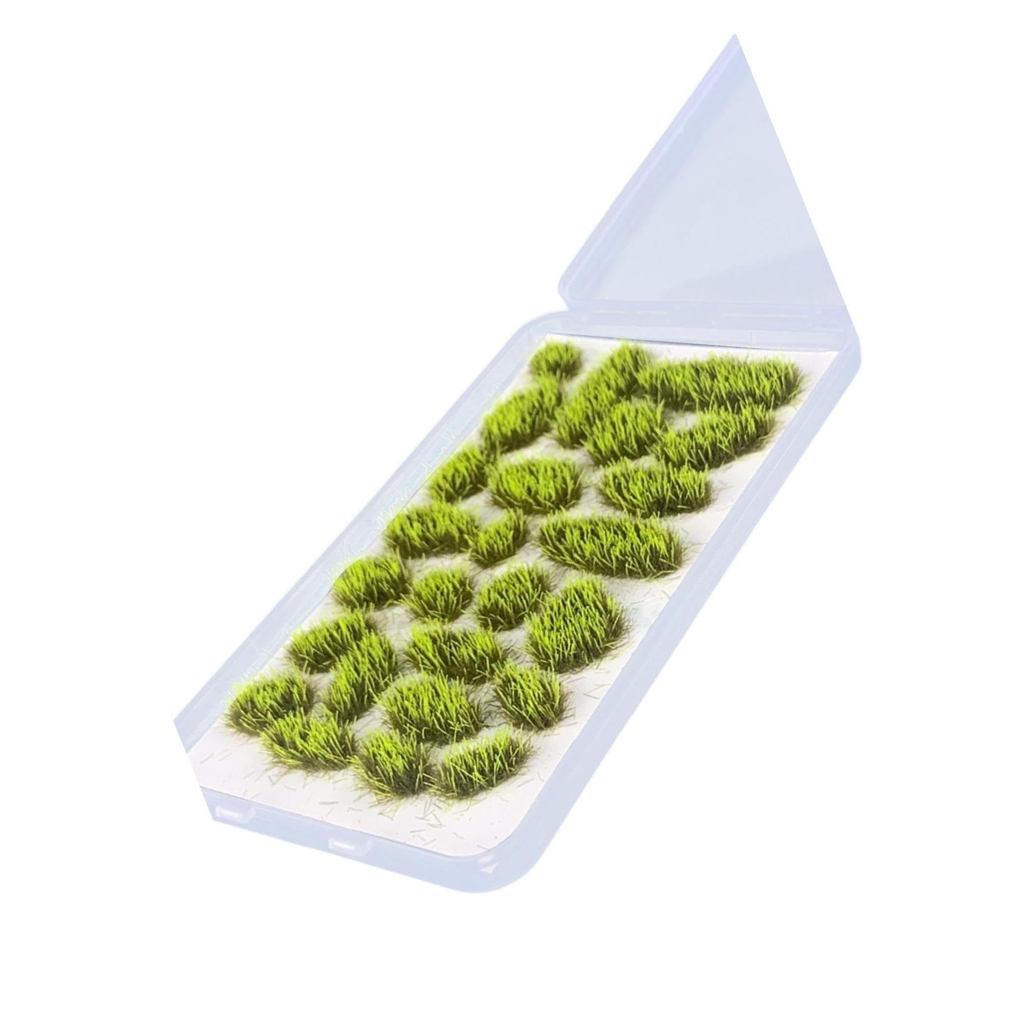 KIXZSAZ Vibrant 25x Simulation Cluster Grass for Train Scenery Decor Accessory Layout Military, Yellow Green, 6mm