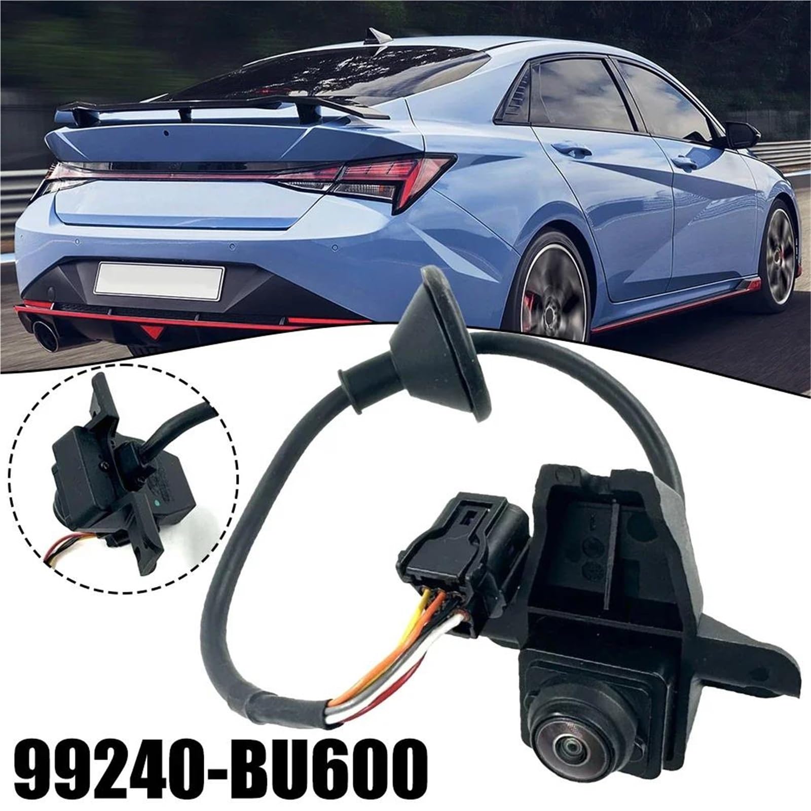 1 szt. Samochodowe asystenty cofania widok z tyłu czarne kamery 99240-BU600 pasuje do Hyundai pasuje do kamery cofania Elantra 2021-2023