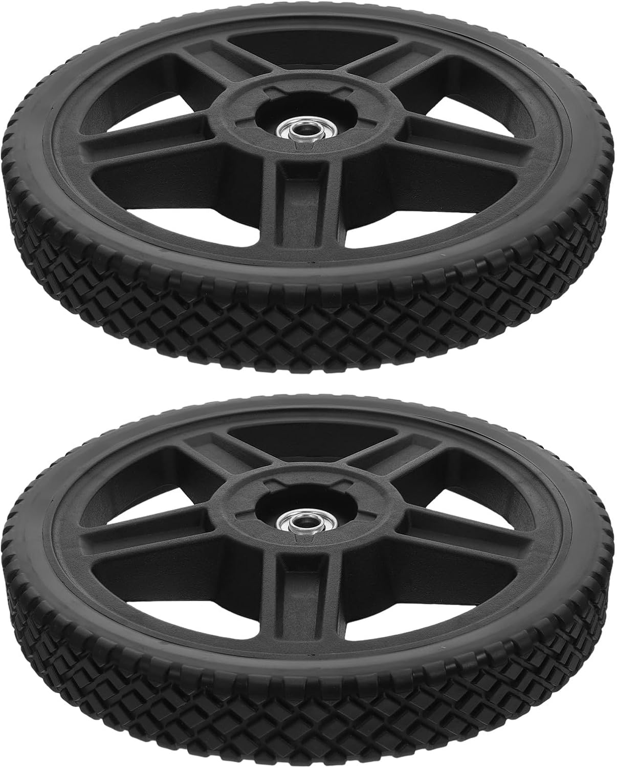 Gadpiparty 2pcs 12-inch Garden Mower Replacement Wheels with Wear-resistant Pvc Tires and Sturdy Pp Hubs, Flat-free Push Mower Wheels for Lawn Trimmers and Hand Trucks, Includes 2 Sets