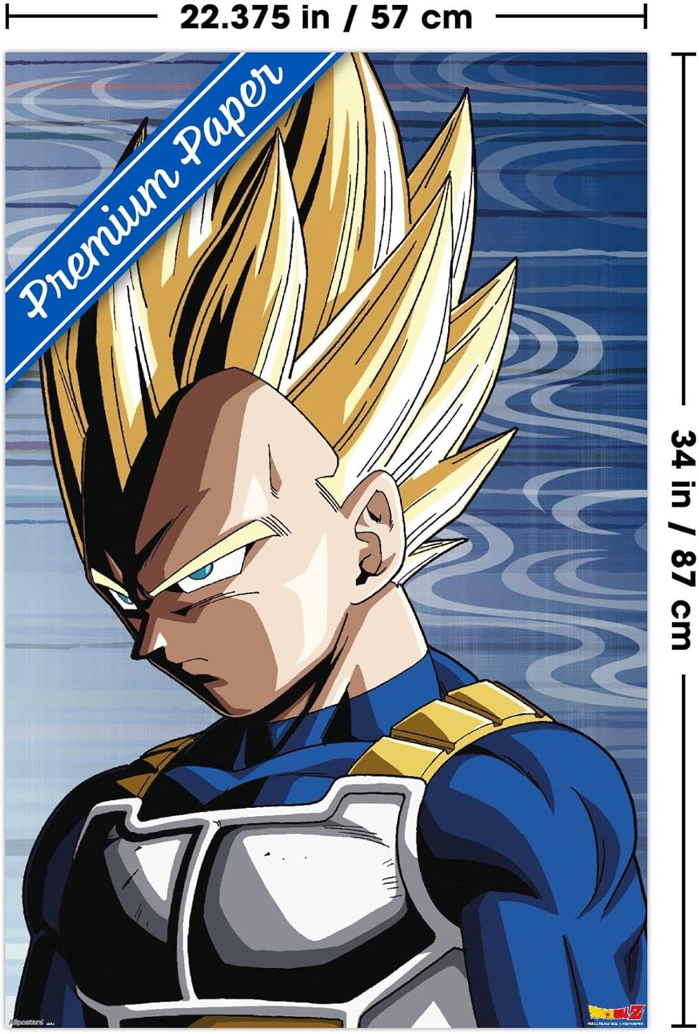Dragon Ball Z: Cell Saga - Vegeta Super Saiyan Wall Poster, 34L" x 22.4W", Premium Unframed Version - Image 3